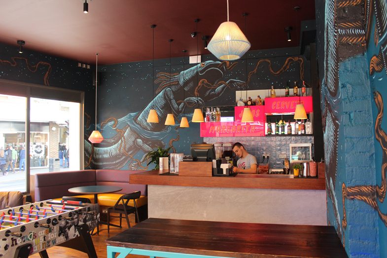 Wahaca Brighton restaurant design, Mexican Art installation